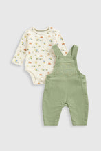 Load image into Gallery viewer, Mothercare Car Cord Dungarees and Bodysuit Set
