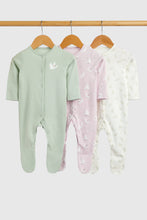 Load image into Gallery viewer, Mothercare Swan Baby Sleepsuits - 3 Pack
