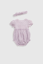 Load image into Gallery viewer, Mothercare Pink Romper, Tights and Headband Set
