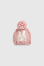 Load image into Gallery viewer, Mothercare Pink Bunny Knitted Beanie Hat
