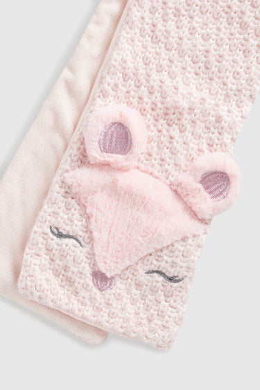 Mothercare Pink Deer Hat and Scarf Set