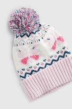 Load image into Gallery viewer, Mothercare Pink Knitted Hat, Scarf and Gloves Set
