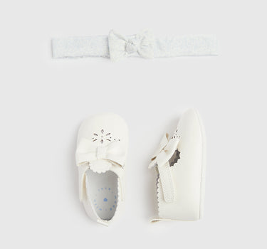 Mothercare Pram Shoes and Headband Set