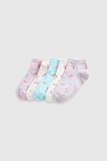 Mothercare Floral Trainer Socks - 5 Pack