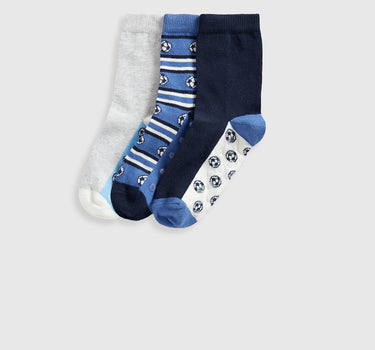 Mothercare Football Slip-Resist Socks - 3 Pack