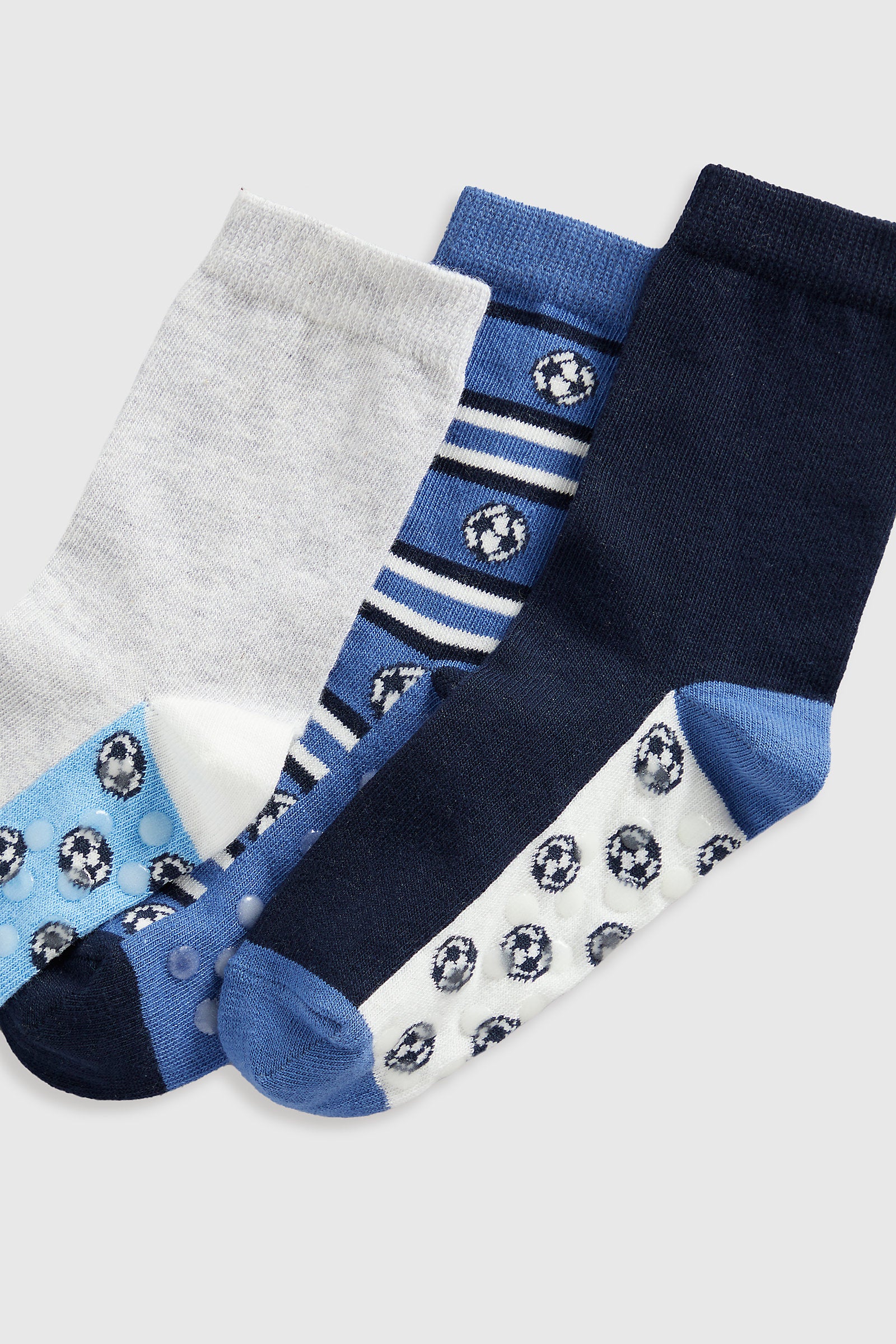 Mothercare Football Slip-Resist Socks - 3 Pack