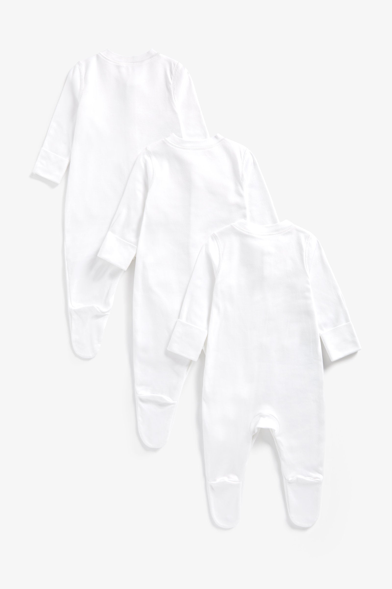 Mothercare White Sleepsuits - 3 Pack