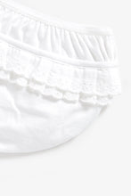 Load image into Gallery viewer, Mothercare White Frilly Nappy Cover Briefs - 2 Pack
