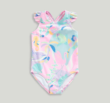 Mothercare Pink Cross-Back Swimsuit