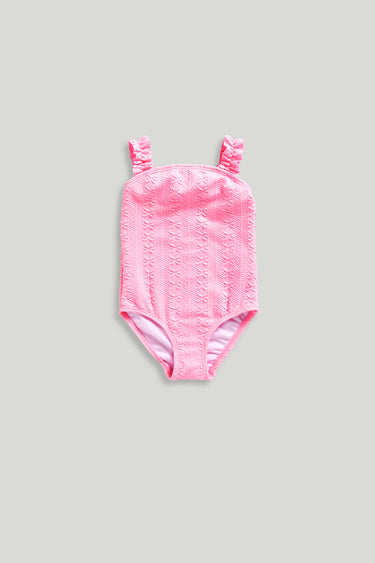 Mothercare Pink Floral Textured Swimsuit