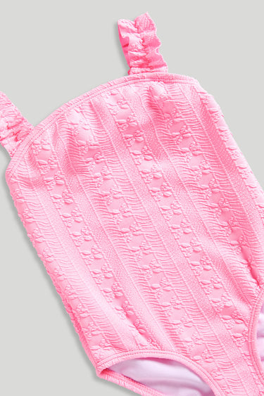 Mothercare Pink Floral Textured Swimsuit