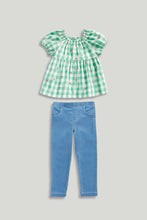 Load image into Gallery viewer, Mothercare Gingham Blouse and Jeggings Set
