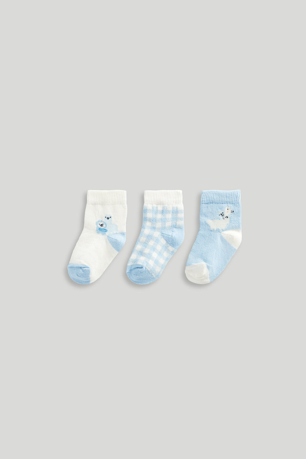 Mothercare Blue Llama Baby Socks - 3 Pack