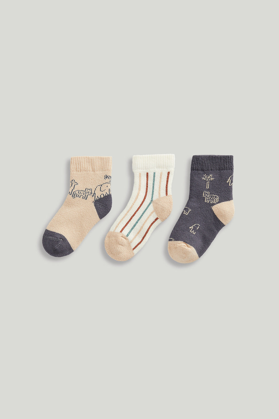 Mothercare Jungle Terry Baby Socks - 3 Pack