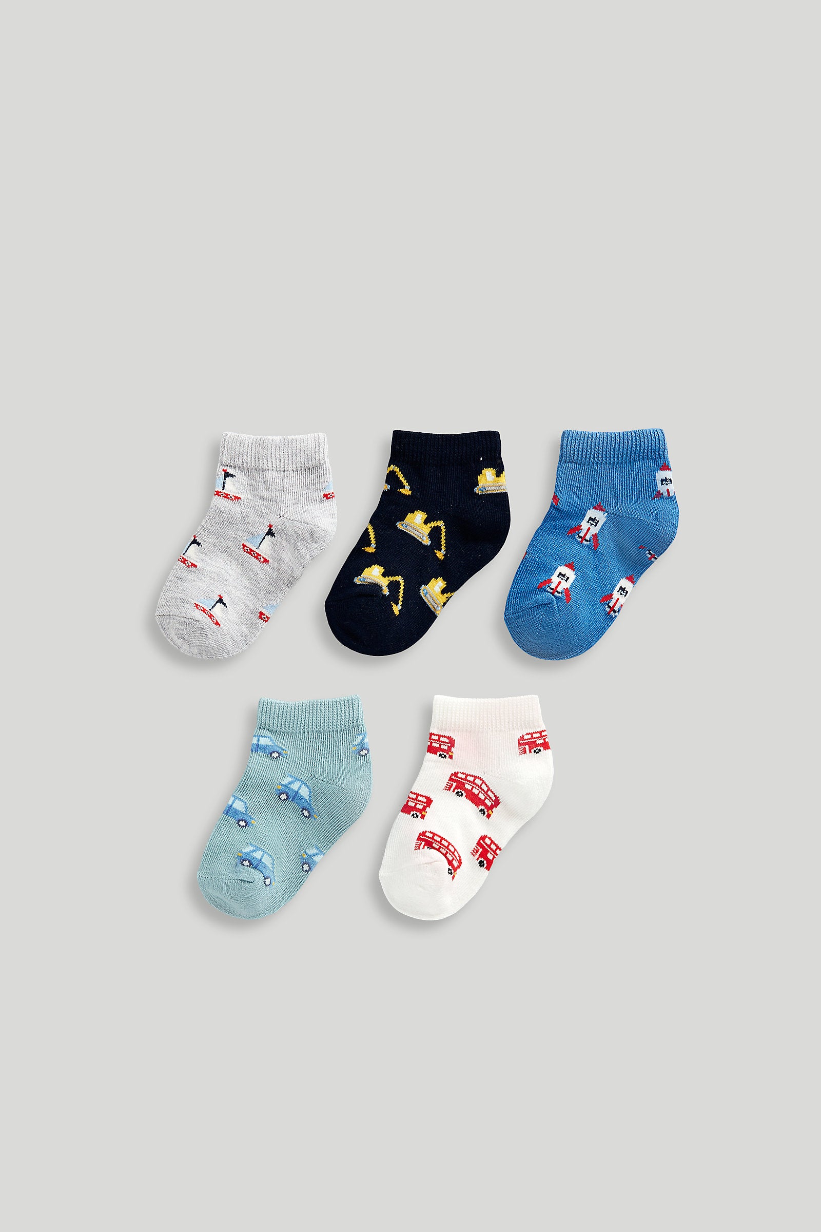 Mothercare Transport Trainer Socks - 5 Pack