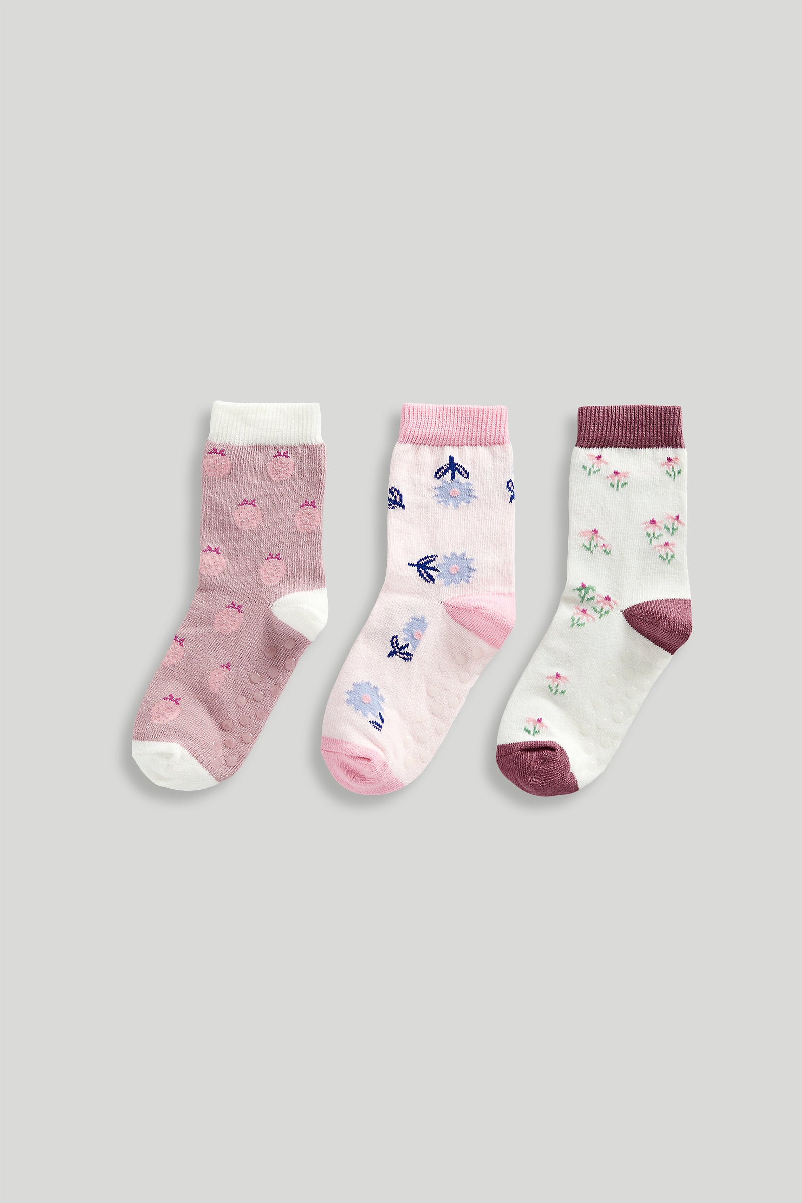 Mothercare Flower Slip-Resist Socks - 3 Pack