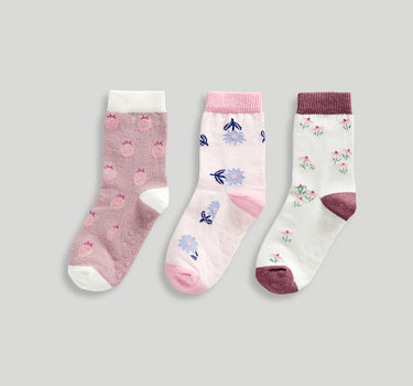 Mothercare Flower Slip-Resist Socks - 3 Pack