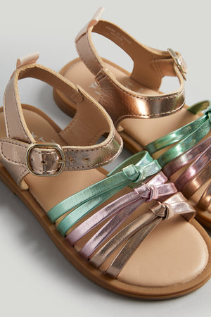 Mothercare Metallic Tie Sandals