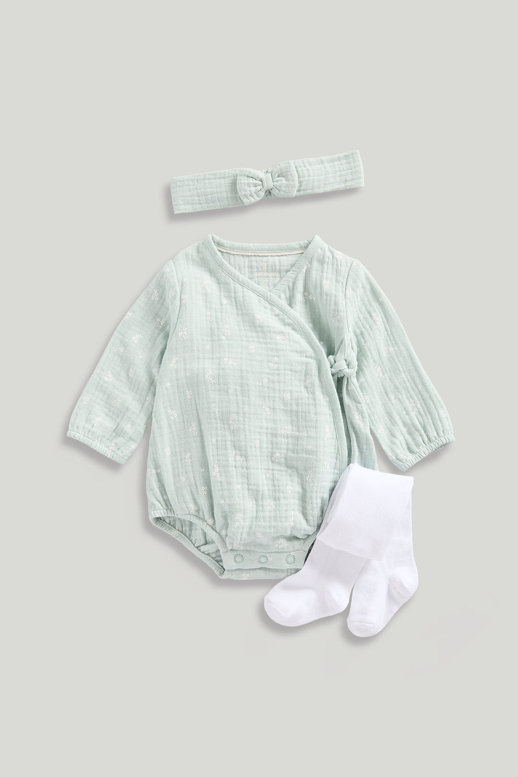 Mothercare Wrap Bodysuit Headband and Tights Set