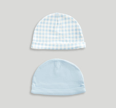 Mothercare My First Blue Baby Hats - 2 Pack