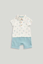 Load image into Gallery viewer, Mothercare Mock Shirt and Shorts Romper
