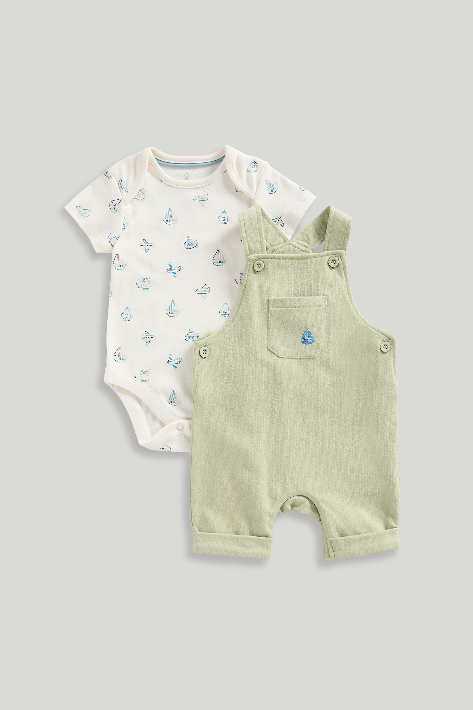 Mothercare Boat Bibshorts and Bodysuit Set