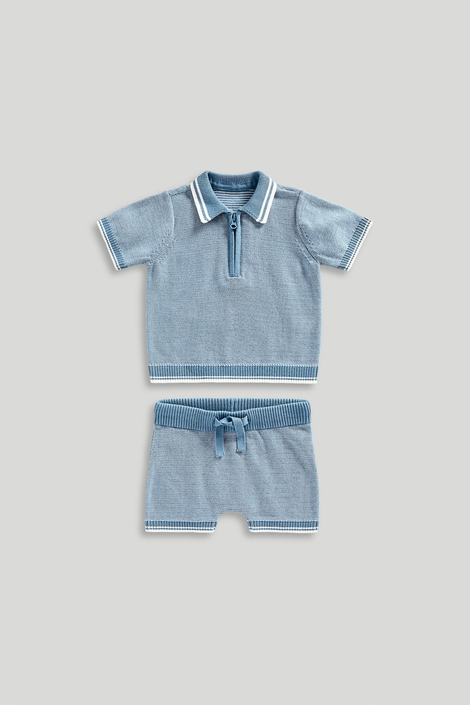 Mothercare Knitted Polo Top and Shorts Set