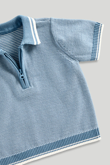 Mothercare Knitted Polo Top and Shorts Set