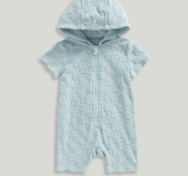 Mothercare Blue Hooded Towelling Romper