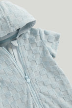 Load image into Gallery viewer, Mothercare Blue Hooded Towelling Romper
