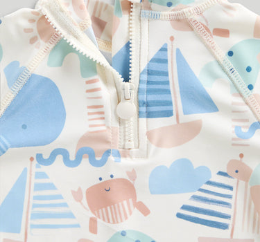 Mothercare Sunsafe UPF50+ Rash Vest Shorts and Keppi