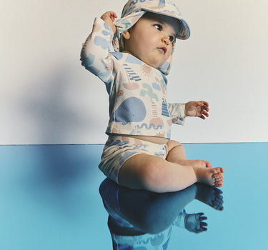 Mothercare Sunsafe UPF50+ Rash Vest Shorts and Keppi