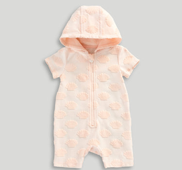 Mothercare Pink Hooded Towelling Romper