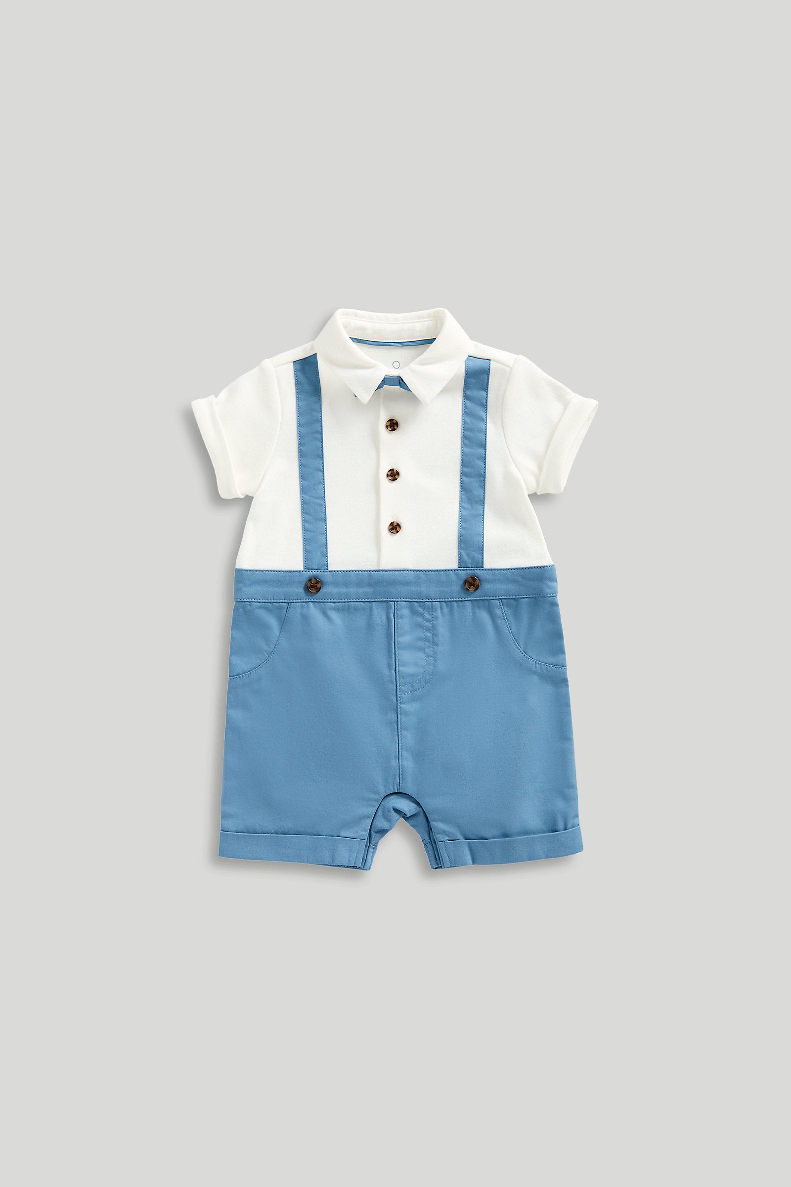 Mothercare Mock Shirt Shorts and Braces Romper