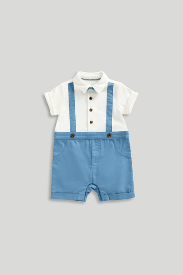 Mothercare Mock Shirt Shorts and Braces Romper