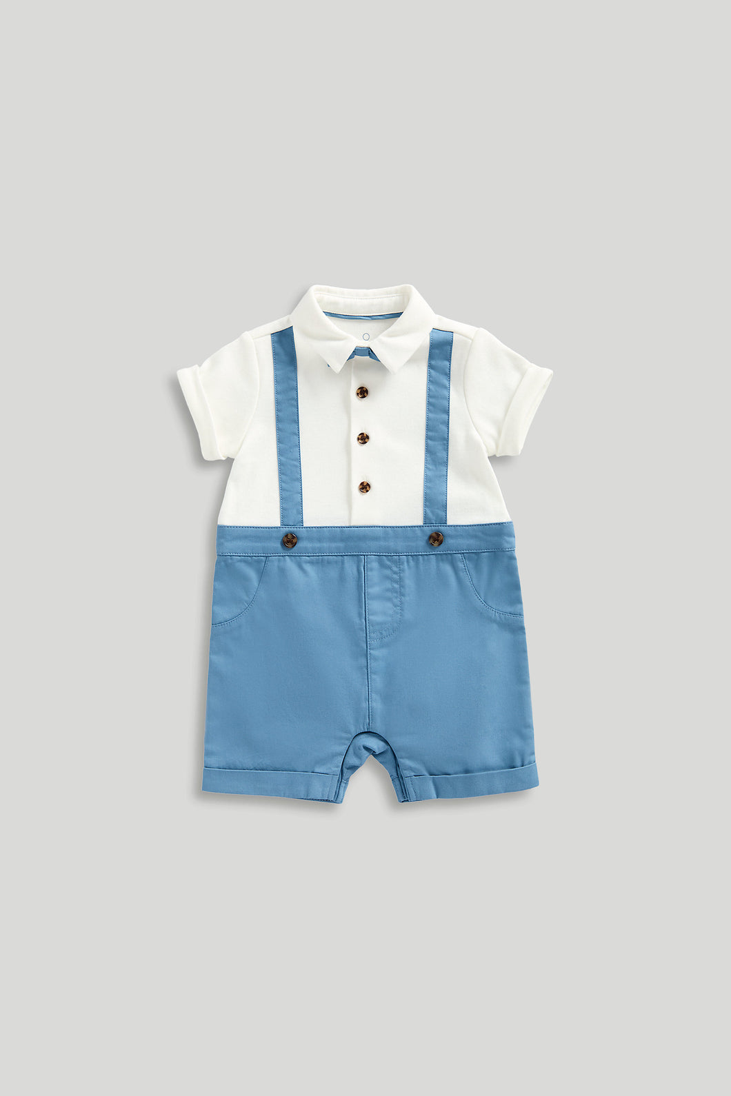 Mothercare Mock Shirt Shorts and Braces Romper