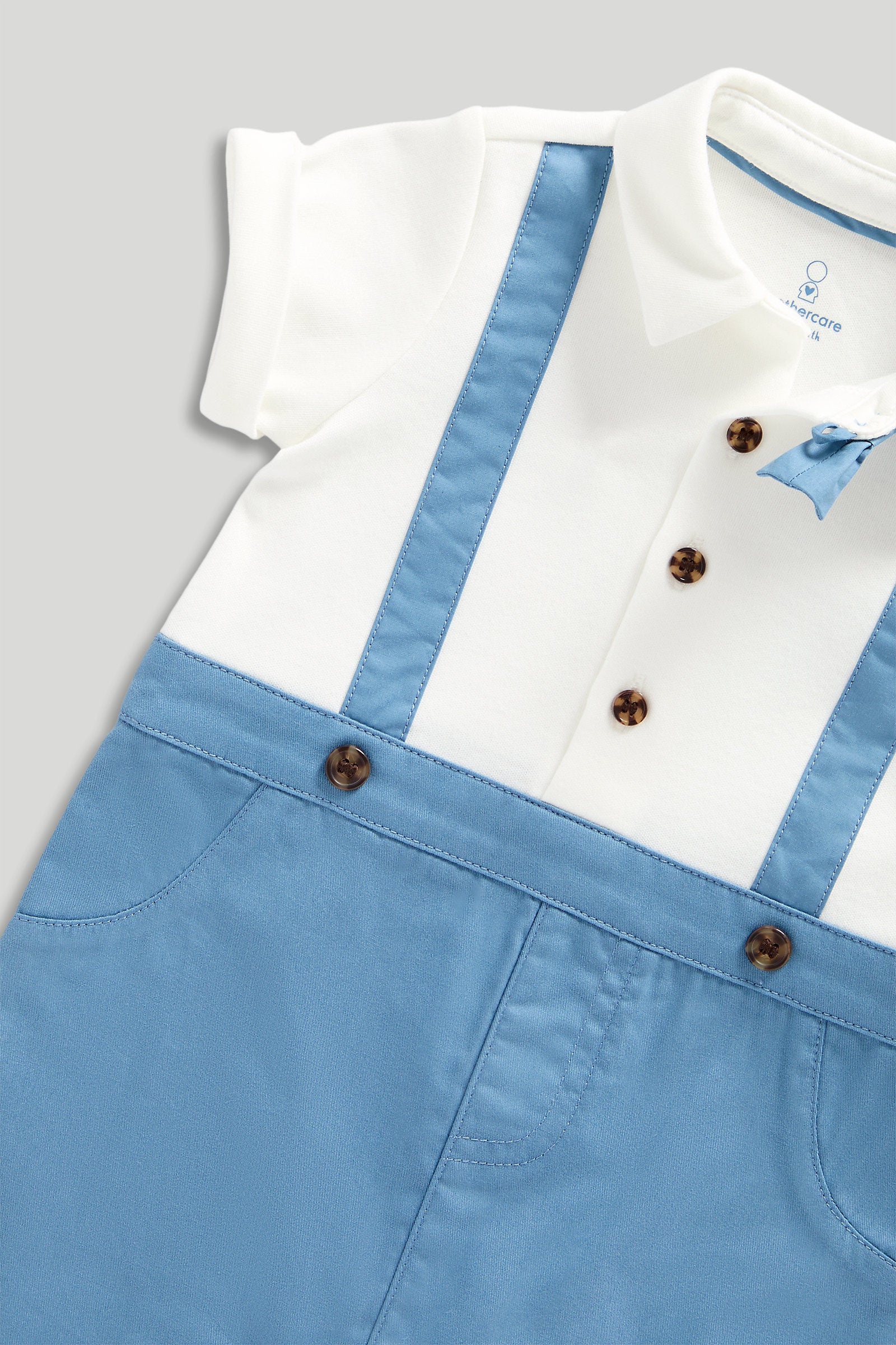Mothercare Mock Shirt Shorts and Braces Romper