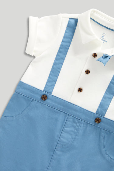 Mothercare Mock Shirt Shorts and Braces Romper