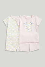 Load image into Gallery viewer, Mothercare Girl Heart Tile Shortie Pyjamas - 2 Pack
