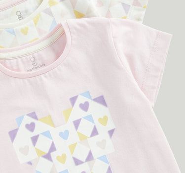 Mothercare Girl Heart Tile Shortie Pyjamas - 2 Pack