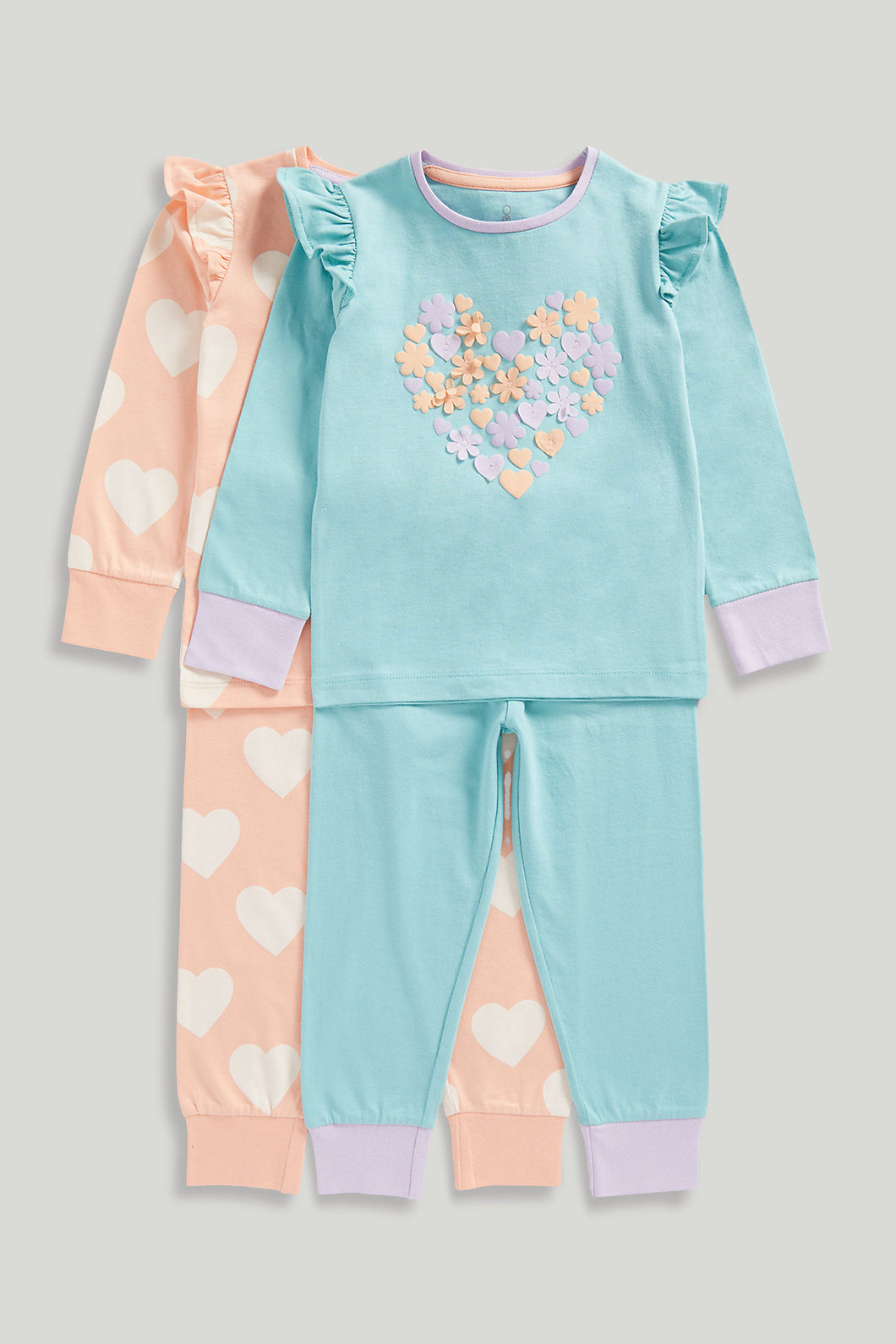 Mothercare Floral Heart Pyjamas - 2 Pack