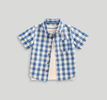Mothercare Gingham Shirt and T-Shirt Set