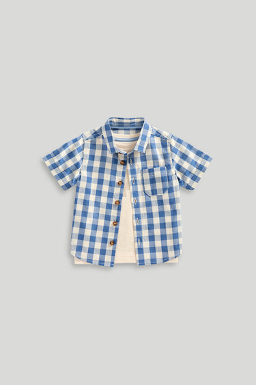Mothercare Gingham Shirt and T-Shirt Set