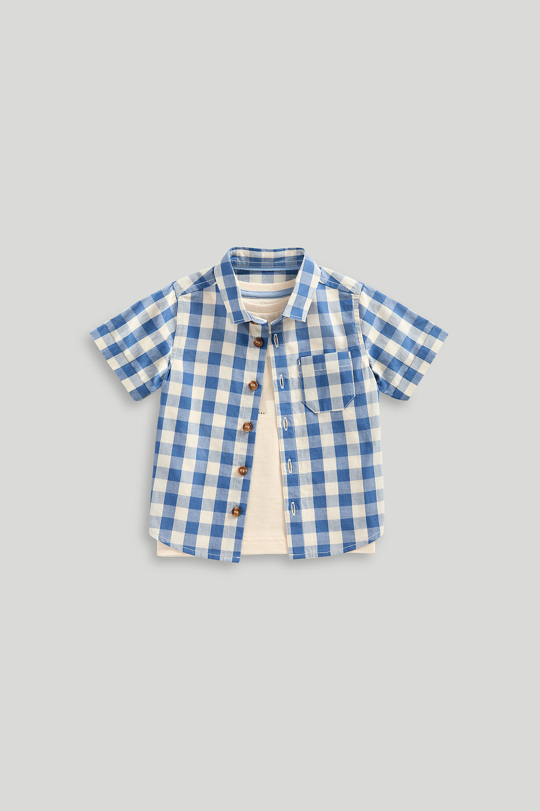 Mothercare Gingham Shirt and T-Shirt Set