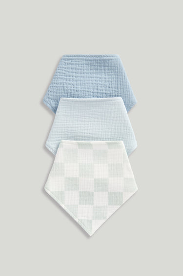 Mothercare Dribbler Bib Pk3 Muslin Boys