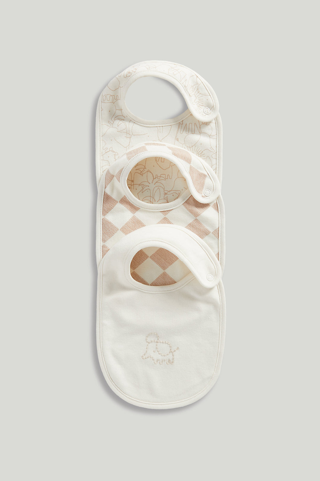 Mothercare Warm Neutrals Newborn Bibs Pk3