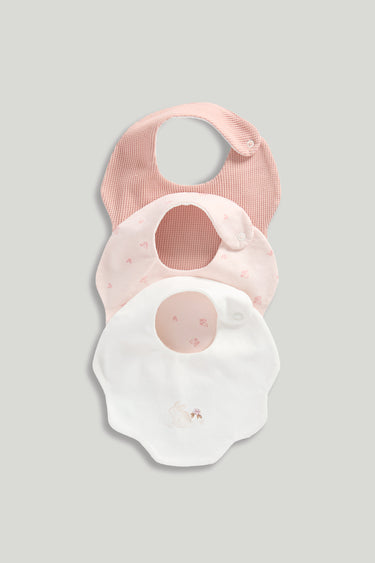 Mothercare Newborn Bib Pk3 Pink Clay