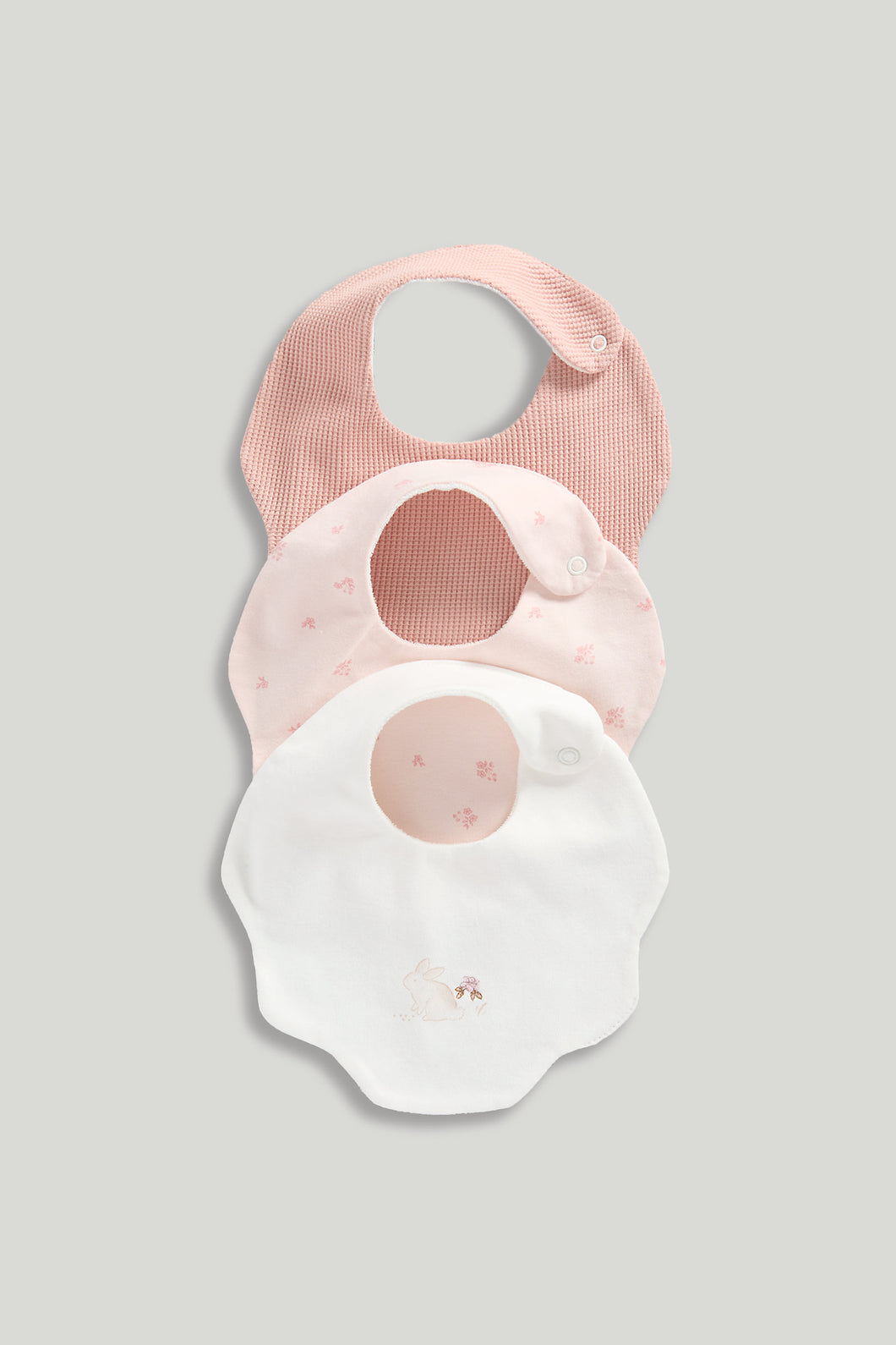 Mothercare Newborn Bib Pk3 Pink Clay
