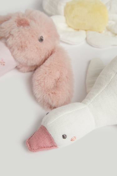 Mothercare Pink Clay Story Plush Rattle 3Pk