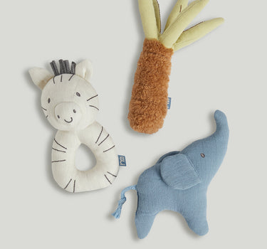 Mothercare Forest Hues Plush Rattle 3Pk